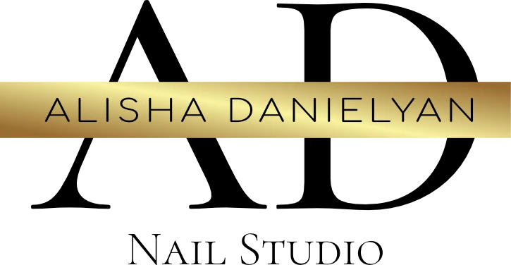 Logo with the name “Alisha Danielyan” in black uppercase letters, centered on a horizontal gold gradient background.